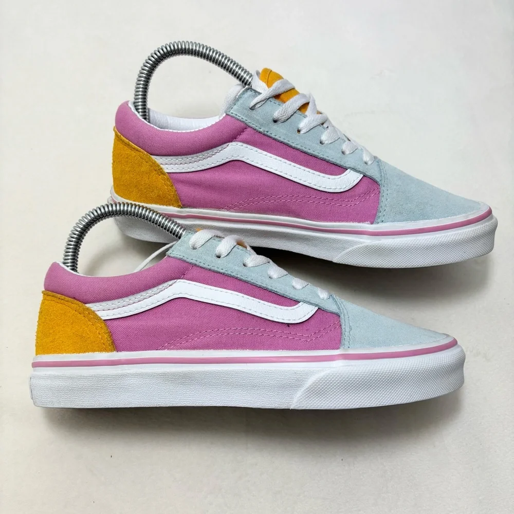 Vans Color Block Multi‎ Colored Pink Yellow Blue Vans Junior size 5